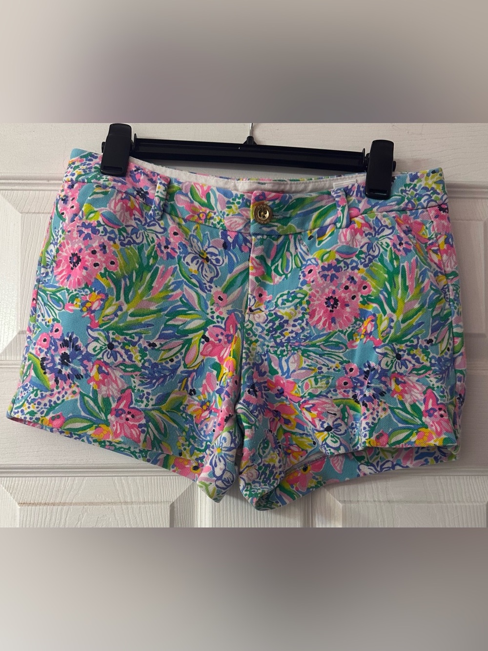Lilly Pulitzer Women’s Size 8 Floral Tropical Print Shorts Pink Blue Green